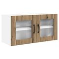 vidaXL Nástenný sklenený kabinet PORTO Remeselný dub 80 x 31 x 40 cm