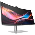 HP/734pm/34"/IPS/3440x1440/120Hz/5ms/Blck-Slvr/3R Monitor, 34" WQHD, 5Mpx AI webkamera, Thunderbolt 4, IPS Black, HDR400, reproduktory DTS Virtual:X, KVM prepínac, prohnutý disple