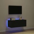 vidaXL TV nástenná skriňa 80 x 35 x 31 cm Čierny dub Kompozitné drevo