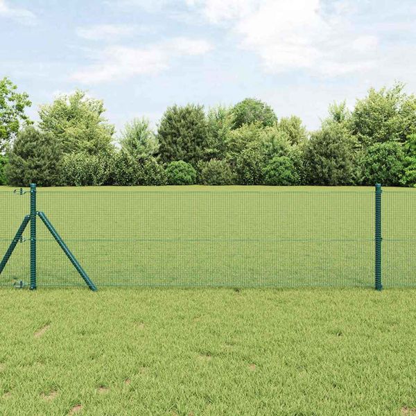 vidaXL Pevný kovaný drôtový plot 50 x 0,5 m PVC potiahnutá oceľ Zelená