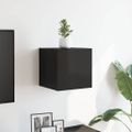 vidaXL Nástenná TV skrinka lesklá čierna 30,5x30x30 cm