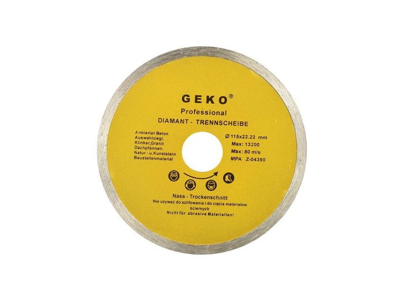 Kotouč diamantový řezný celoobvodový, 115x8x22,2mm GEKO