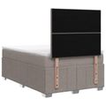 vidaXL LED boxspring posteľ s matracom Sivohnedá 120 x 190 cm Látka