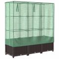 vidaXL Záhon s krytom na skleník ratanový vzhľad 120x40x123 cm
