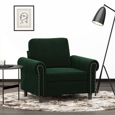 vidaXL Kreslo zelené 60 cm zamat