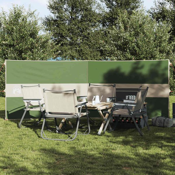 vidaXL Kempingový vetrolam zelený 344x120 cm vodeodolný