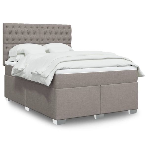 vidaXL Posteľný rám boxspring s matracom sivohned 160x200 cm látka