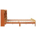 vidaXL Posteľ s knižnicou bez matraca vosková 200x200 cm borovica