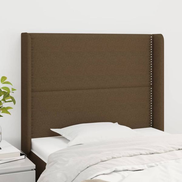 vidaXL Čelo postele so záhybmi tmavohnedé 103 x 16 x 118/128 cm látka