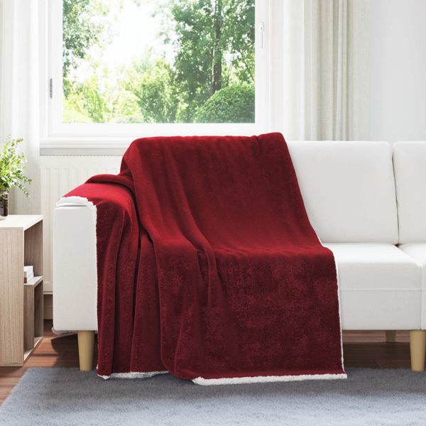 vidaXL Deka Bordeaux červená 150 x 200 cm Flís