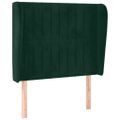 vidaXL Čelo postele so záhybmi tmavozelený 103x23x118/128 cm zamat