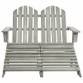 vidaXL 2-miestna záhradná stolička a taburetka Adirondack jedľa sivá