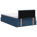 vidaXL Ottoman posteľ s matracom a LED Modrá 120 x 190 cm Látka