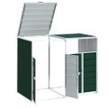 vidaXL Prístrešok na dva odpadkové koše zelená 144x81x113 cm Oceľ