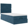 vidaXL Osmanský rám postele s matracmi tmavomodrá 80x200 cm zamat