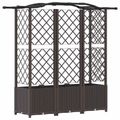 vidaXL Vyvýšený záhon s mriežkou a strechou Hnedá 163 x 40 x 138 cm PP