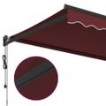 vidaXL Automaticky zaťahovacia markíza burgundská 350x250 cm