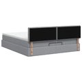 vidaXL Ottoman posteľ s matracom a LED Svetlosivá 140 x 190 cm Látka