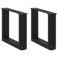 vidaXL Nohy konferenčného stolíka v tvare U, 2 ks, čierne, 40 x (30-31) cm, oceľové