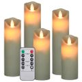 vidaXL Sada 5 elektrických LED sviečok s ovládaním, teplá biela