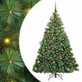 vidaXL Umelý vianočný stromček s 300 LED-i Zelená 180 cm PE a PVC