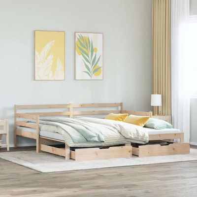 vidaXL Rozkladacia denná posteľ s matracmi bez matraca 90x200 cm