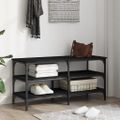 vidaXL Lavička na topánky čierna 100x38,5x49 cm kompozitné drevo