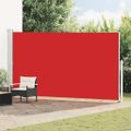 vidaXL Zaťahovacia bočná markíza na terasu 200x500 cm, červená