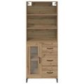 vidaXL Highboard Remeselný dub 69,5 x 34 x 180 cm Kompozitné drevo