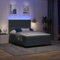 vidaXL LED box s pružinami Tmavo šedá 160 x 200 cm Zamat