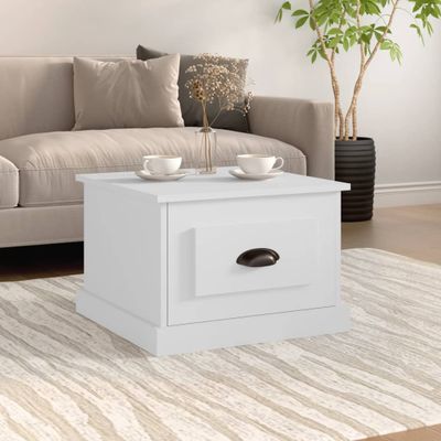 vidaXL Konferenčný stolík biely 50x50x35 cm spracované drevo