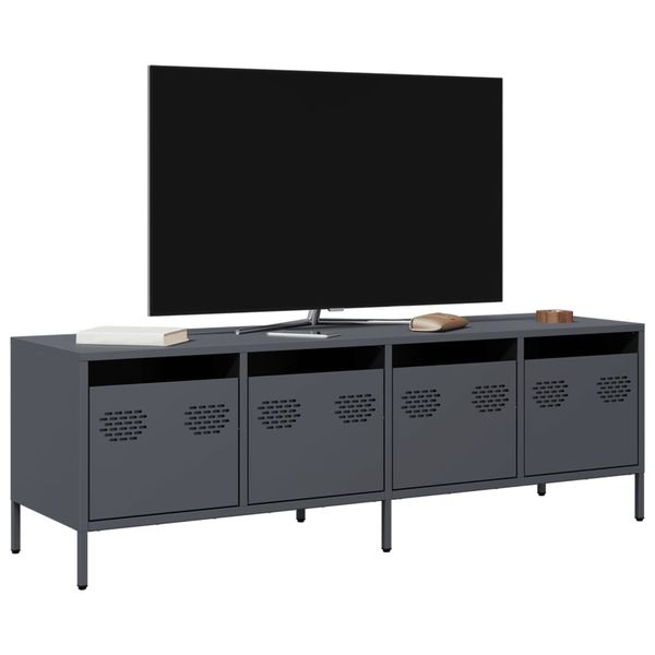 vidaXL TV skrinka antracit 135x39x43,5 cm oceľ valcovaná za studena