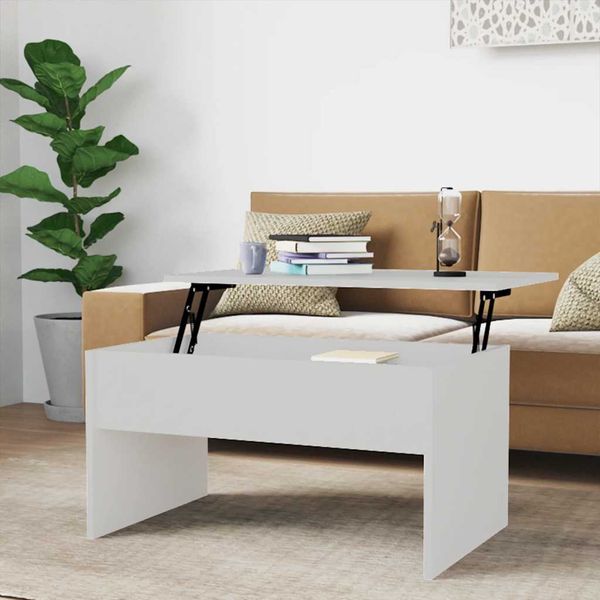 vidaXL Konferenčný stolík biely 80x50,5x41,5 cm spracované drevo
