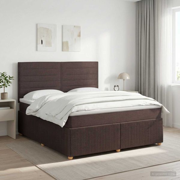 vidaXL Posteľ boxspring s matracom Tmavohnedá 140 x 190 cm Látka