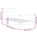 vidaXL Kovový rám postele s predným a zadným čelom biely 80x200 cm