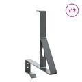 vidaXL Podpora strážcu snehu 12 ks Antracitová 29,5 x 3 x 34,5 cm Oceľ