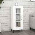vidaXL Komoda biela 34,5x34x90 cm spracované drevo