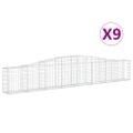vidaXL Oblúkový gabionový kôš 9 ks 400x30x60/80 cm pozinkované železo