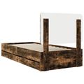 vidaXL Rám postele Dymová dub 100 x 200 cm Inžinierske drevo