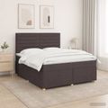 vidaXL Posteľ boxspring s matracom Tmavohnedá 140 x 190 cm Látka
