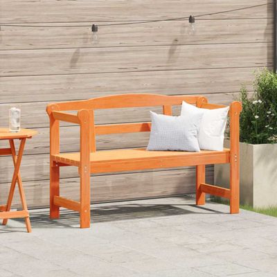 vidaXL Vonkajšia lavička 2 -Seater 119 x 44 x 76 cm Hnedá Obdĺžnikový