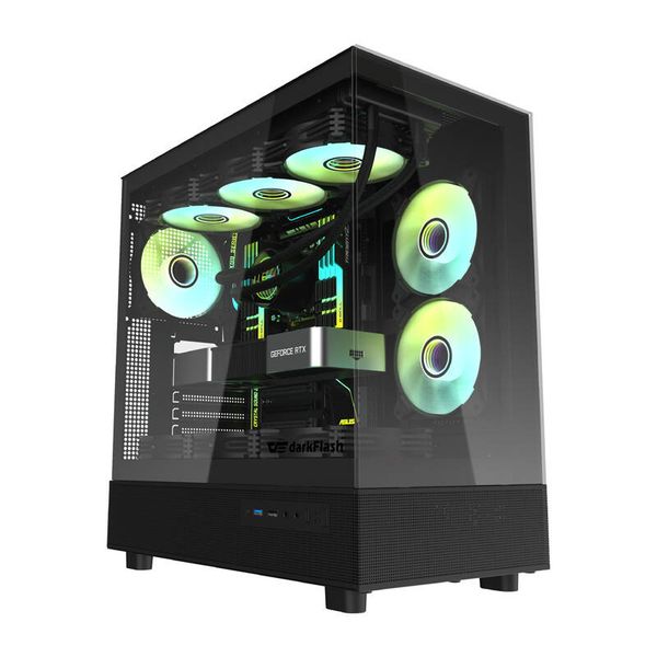 Počítačová skriňa Darkflash DPX90 (čierna) + 3 ventilátory