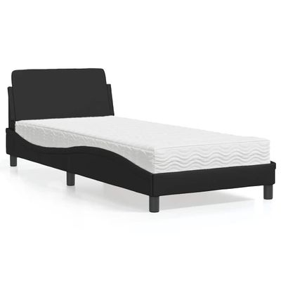 vidaXL Posteľ s matracom Dover čierna 80x200 cm umelá koža