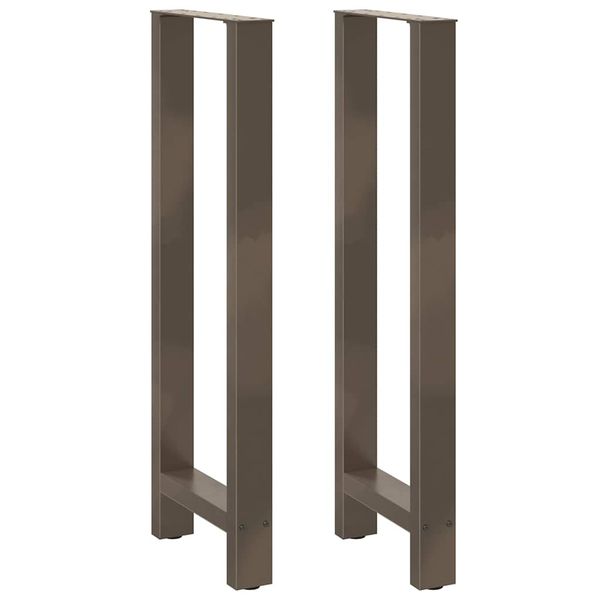vidaXL Nohy barového stola, prírodná oceľ, 2 ks, 50 x (110-111) cm, oceľ