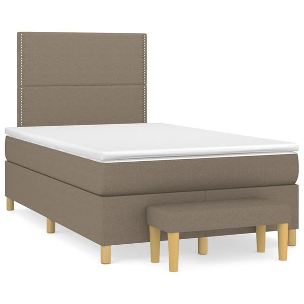 vidaXL Boxspring posteľ s matracom sivohnedá 120x190 cm látka
