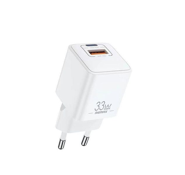 REMAX WALL CHARGER BATT SERIES PD QC 33W RP-U26 1xUSB + 1xUSB-C WHITE