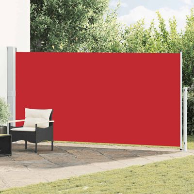 vidaXL Zaťahovacia bočná markíza na terasu 180x500 cm červená