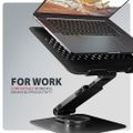 AXAGON hliníkový stojan pro notebooky velikosti 10" - 17,3" s 360°rotací / STND-LR / černý Stojan, pro notebooky a tablety 10"–17.3", nosnost až 5kg, 360° rotace, nastavitelná výška 260 mm, výsuvné rameno 60 mm, hliník,