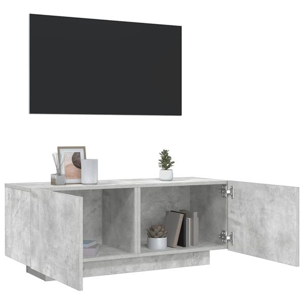 vidaXL TV skrinka betónová sivá 100x35x40 cm spracované drevo