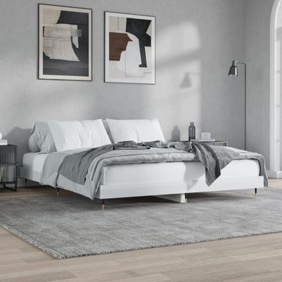 vidaXL Posteľný rám lesklý biely 120x200 cm kompozitné drevo